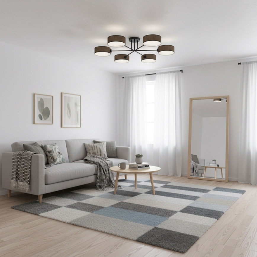 Przysufitowy żyrandol MAGA 6xE14/10W/230V brązowy