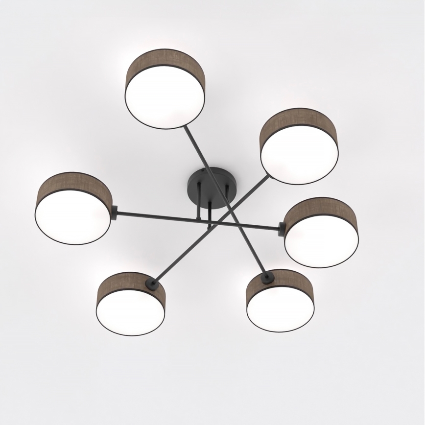 Przysufitowy żyrandol MAGA 6xE14/10W/230V brązowy