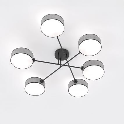 Przysufitowy żyrandol MAGA 6xE14/10W/230V szary