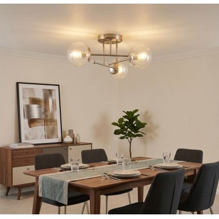 Przysufitowy żyrandol MALENA 3xE14/5W/230V matowy chrom/przezroczysty