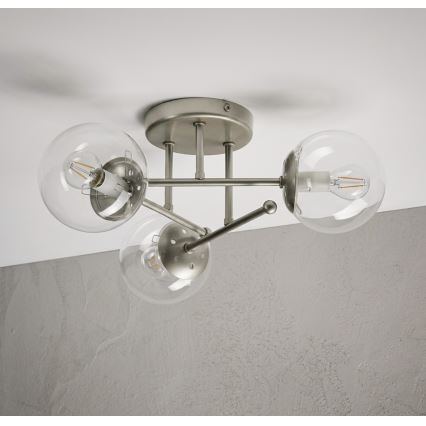 Przysufitowy żyrandol MALENA 3xE14/5W/230V matowy chrom/przezroczysty