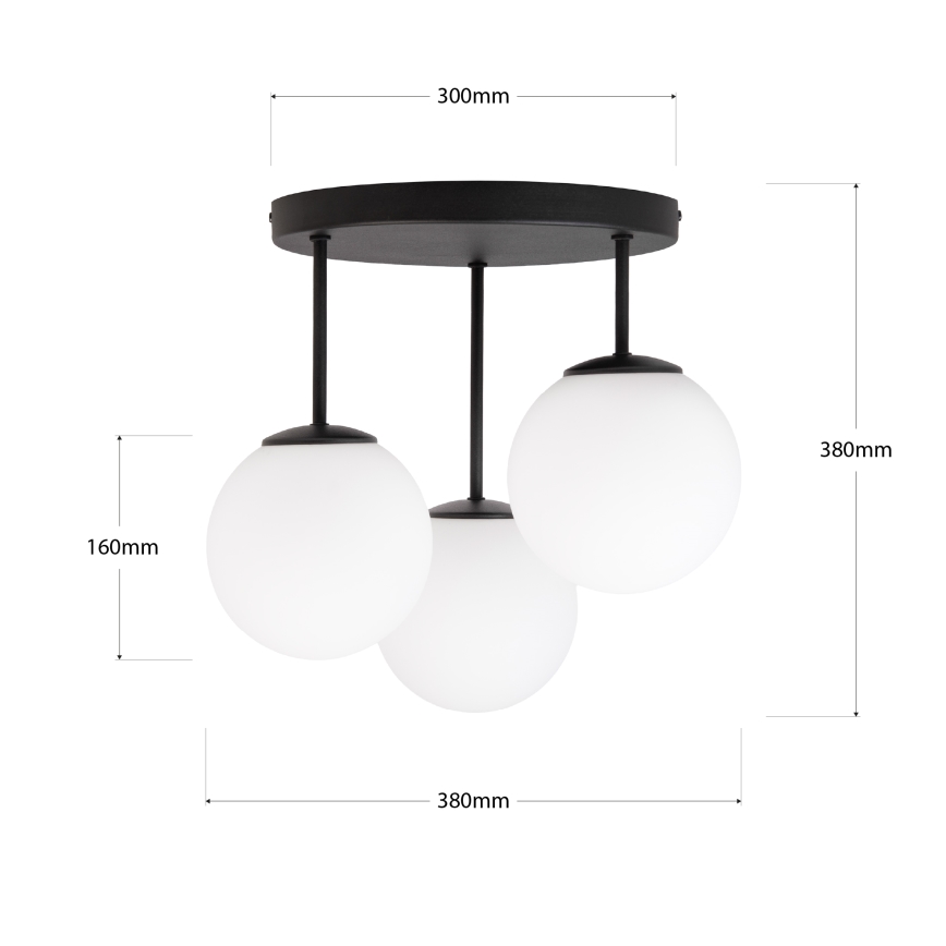 Przysufitowy żyrandol MOONLIGHT 3xE27/15W/230V czarny
