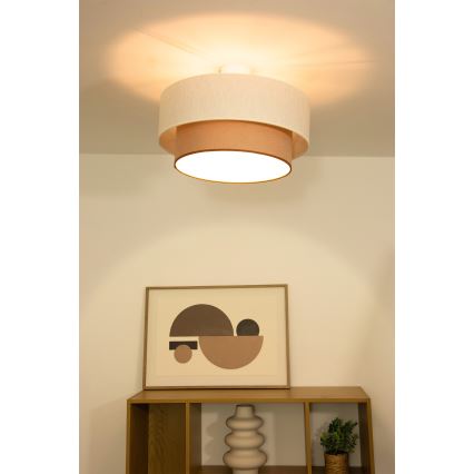 Przysufitowy żyrandol NATIA 1xE27/60W/230V biały/brązowy