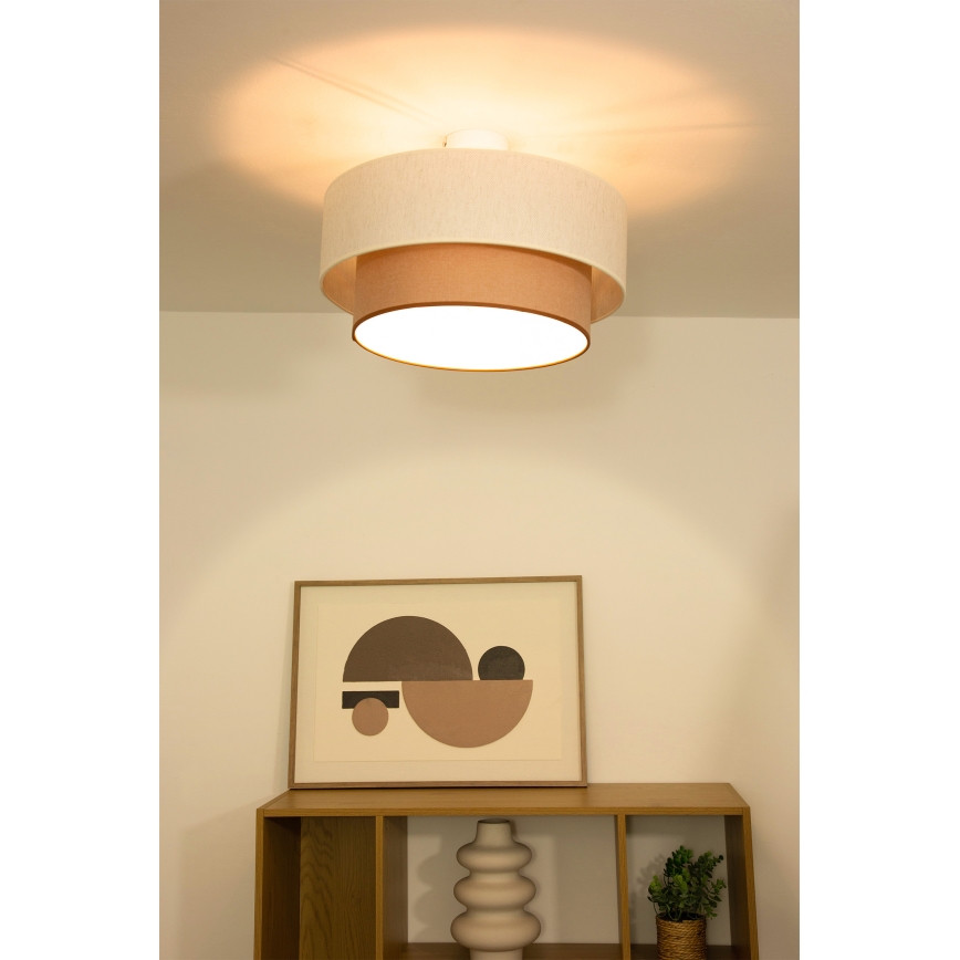 Przysufitowy żyrandol NATIA 1xE27/60W/230V biały/brązowy