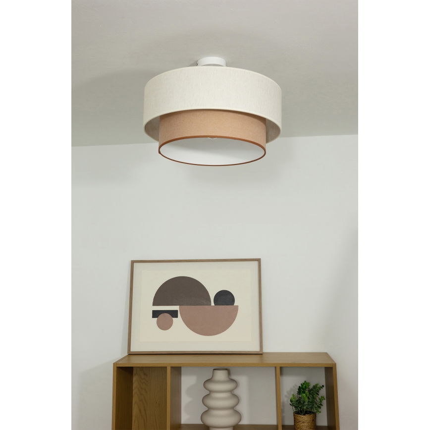 Przysufitowy żyrandol NATIA 1xE27/60W/230V biały/brązowy