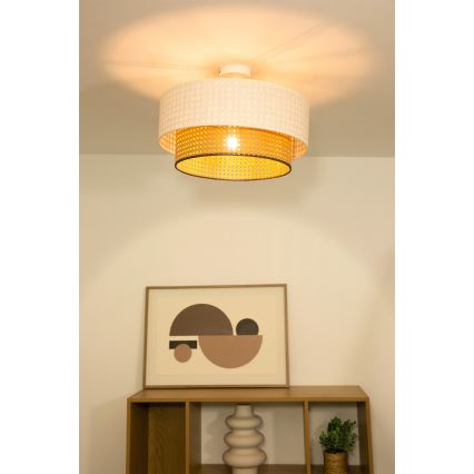 Przysufitowy żyrandol NATIA 1xE27/60W/230V biały/brązowy