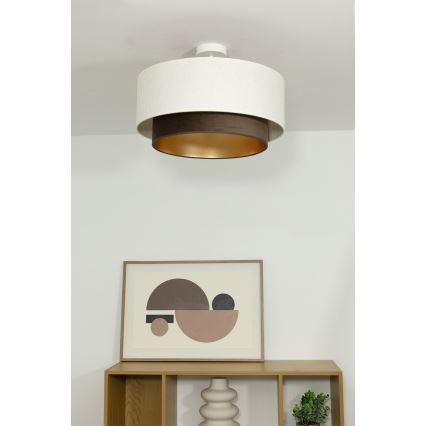 Przysufitowy żyrandol NATIA 1xE27/60W/230V średnica 45 cm biały/brązowy