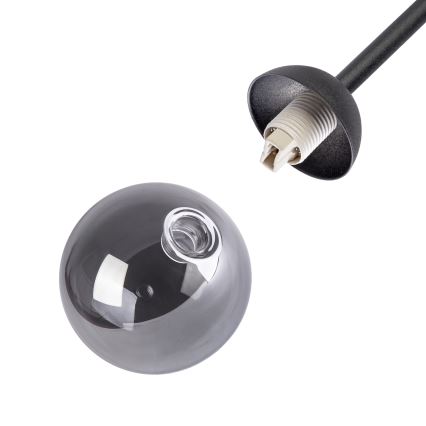 Przysufitowy żyrandol OBSIDIAN 4xG9/10W/230V czarny/dymiony szary