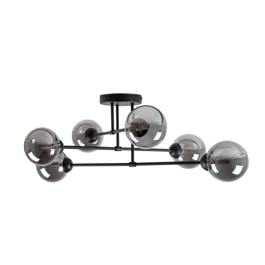 Przysufitowy żyrandol OBSIDIAN 6xG9/10W/230V czarny/dymnoszary