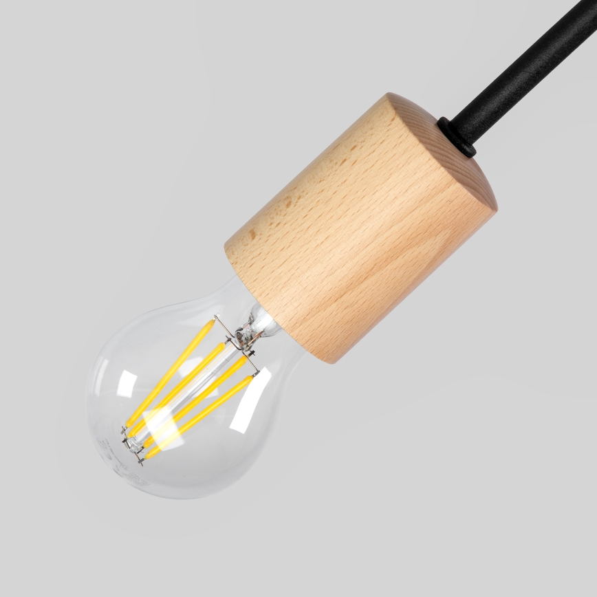 Przysufitowy żyrandol OXFORD 2xE27/15W/230V sosna/czarny