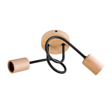 Przysufitowy żyrandol OXFORD 2xE27/15W/230V sosna/czarny