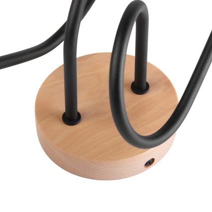 Przysufitowy żyrandol OXFORD 2xE27/15W/230V sosna/czarny