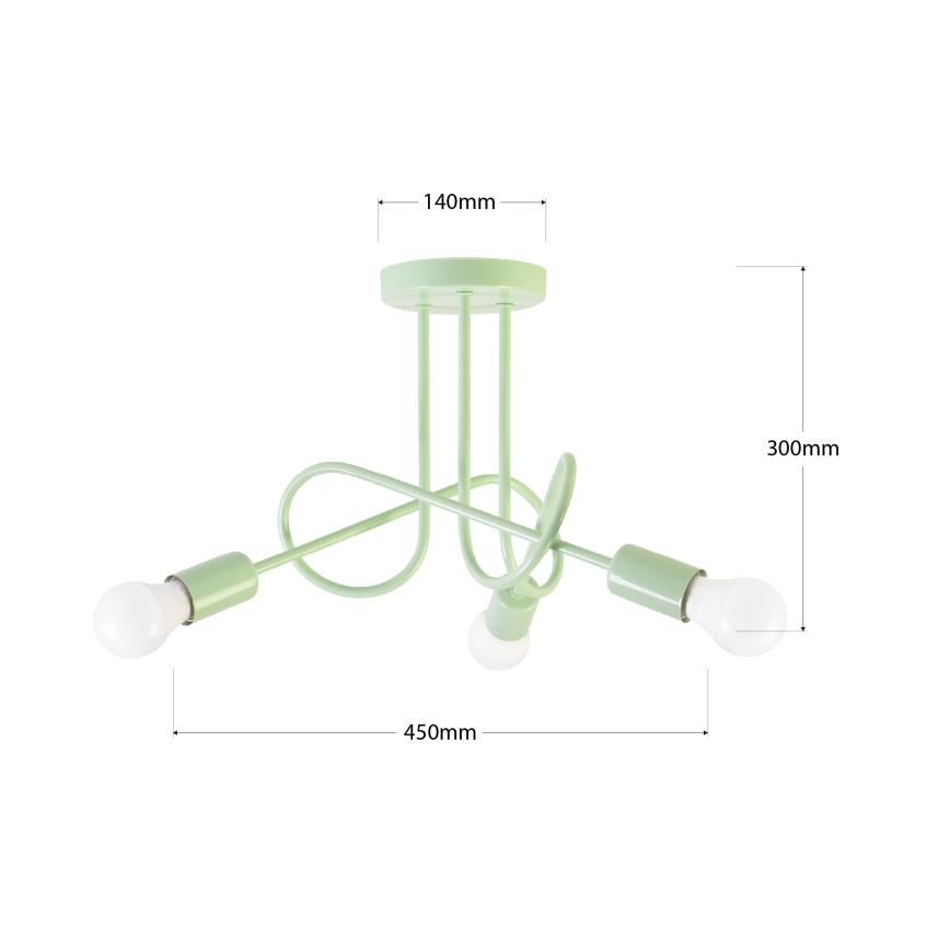 Przysufitowy żyrandol OXFORD 3xE27/15W/230V zielony