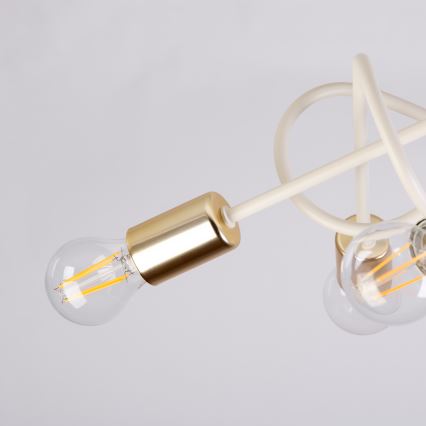 Przysufitowy żyrandol OXFORD 5xE27/15W/230V mosiądz/biały