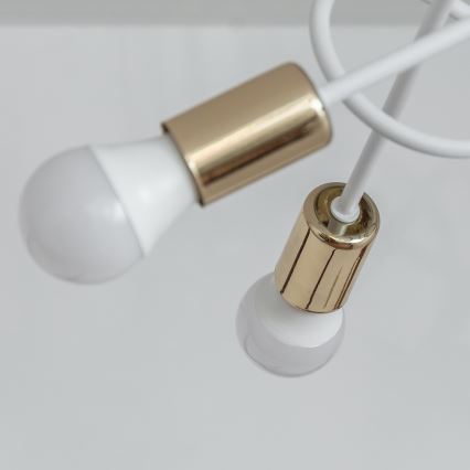 Przysufitowy żyrandol OXFORD 5xE27/15W/230V złoty/biały