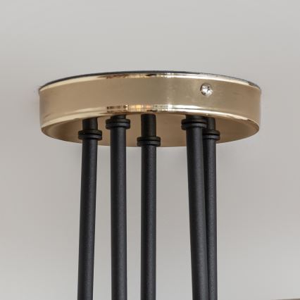 Przysufitowy żyrandol OXFORD 5xE27/15W/230V złoty/czarny