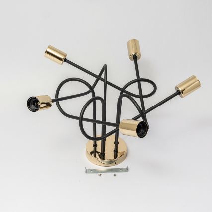 Przysufitowy żyrandol OXFORD 5xE27/15W/230V złoty/czarny
