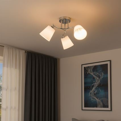 Przysufitowy żyrandol PAFOS 3xE27/15W/230V chrom błyszczący