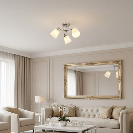 Przysufitowy żyrandol PAFOS 3xE27/15W/230V chrom błyszczący