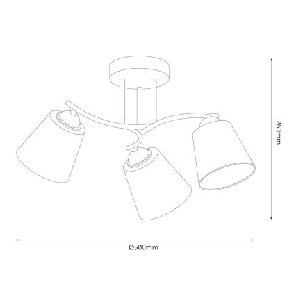 Przysufitowy żyrandol PAFOS 3xE27/15W/230V chrom błyszczący