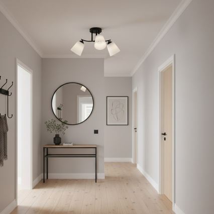 Przysufitowy żyrandol PAFOS 3xE27/15W/230V czarny