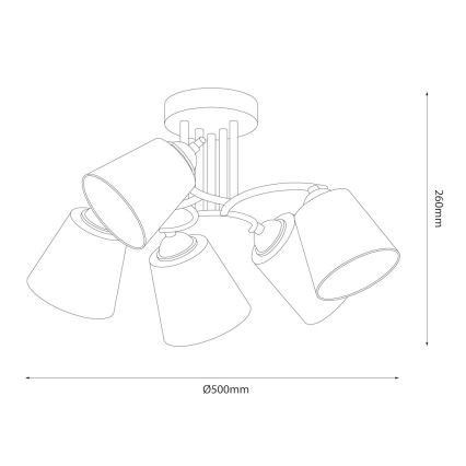 Przysufitowy żyrandol PAFOS 5xE27/15W/230V czarny