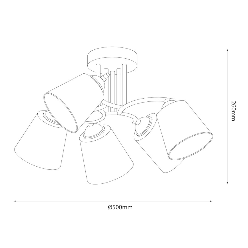 Przysufitowy żyrandol PAFOS 5xE27/15W/230V czarny