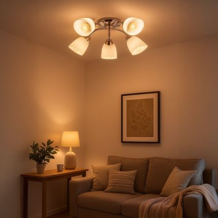 Przysufitowy żyrandol PORTOS 5xE14/10W/230V błyszczący chrom