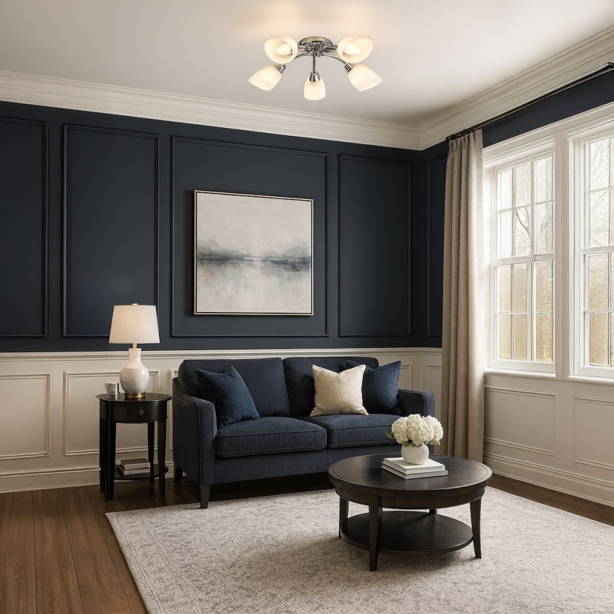 Przysufitowy żyrandol PORTOS 5xE14/10W/230V błyszczący chrom