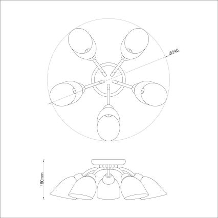 Przysufitowy żyrandol PORTOS 5xE14/10W/230V błyszczący chrom