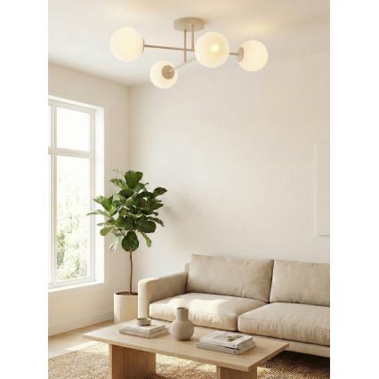 Przysufitowy żyrandol ROMA 4xE14/10W/230V beżowy
