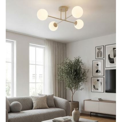 Przysufitowy żyrandol ROMA 4xE14/10W/230V beżowy