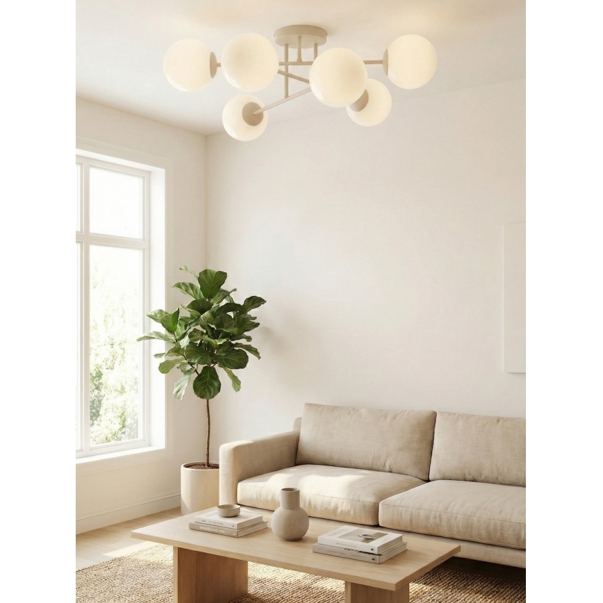 Przysufitowy żyrandol ROMA 6xE14/10W/230V beżowy