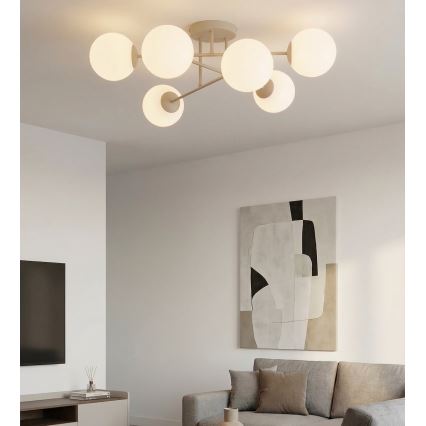Przysufitowy żyrandol ROMA 6xE14/10W/230V beżowy
