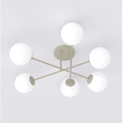 Przysufitowy żyrandol ROMA 6xE14/10W/230V beżowy