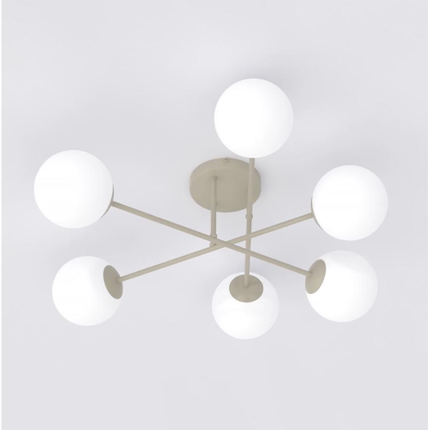 Przysufitowy żyrandol ROMA 6xE14/10W/230V beżowy