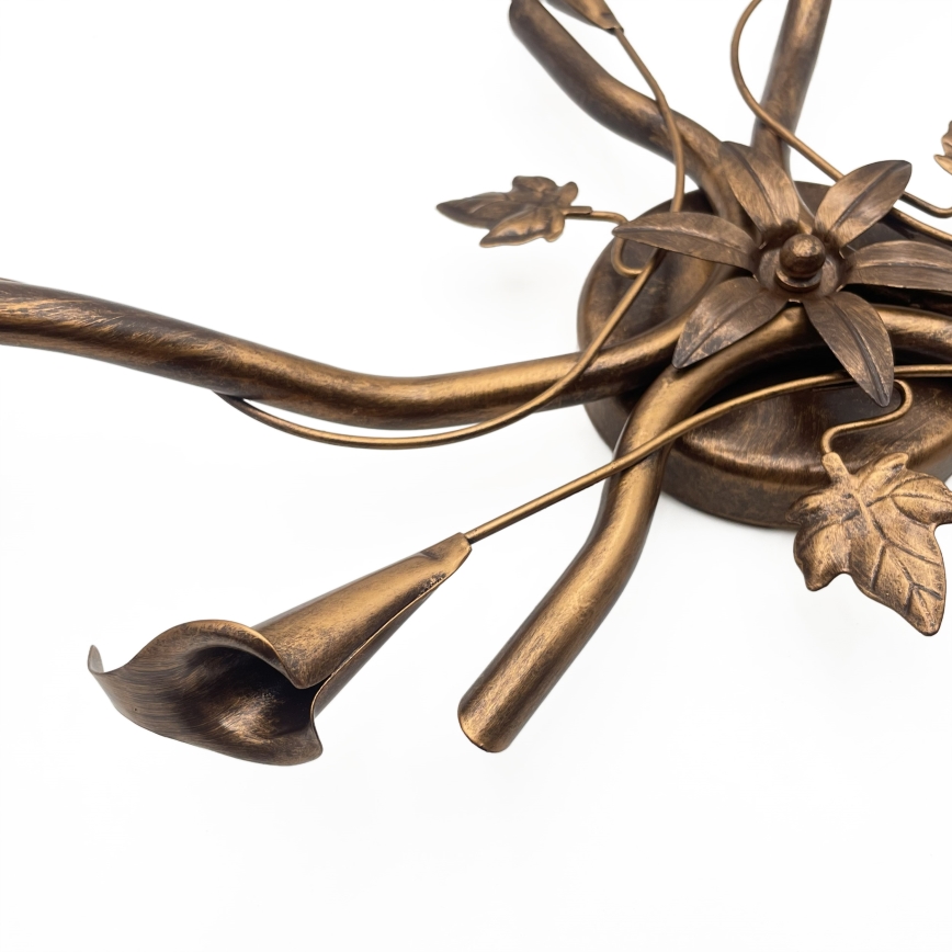 Przysufitowy żyrandol ROZETA 3xE14/40W/230V brązowy