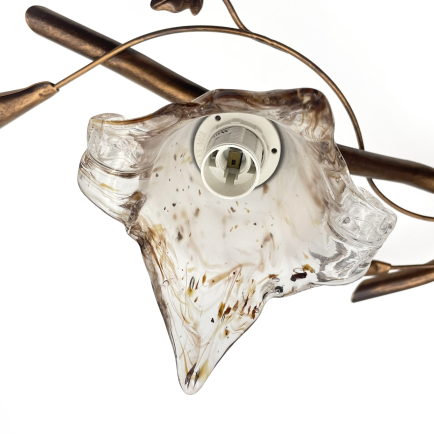 Przysufitowy żyrandol ROZETA 3xE14/40W/230V brązowy