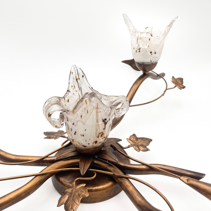 Przysufitowy żyrandol ROZETA 4xE14/40W/230V brązowy