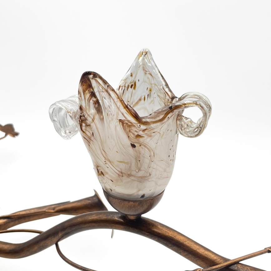 Przysufitowy żyrandol ROZETA 4xE14/40W/230V brązowy