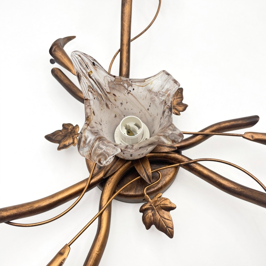 Przysufitowy żyrandol ROZETA 4xE14/40W/230V brązowy