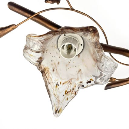 Przysufitowy żyrandol ROZETA 4xE14/40W/230V brązowy