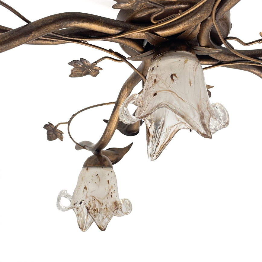 Przysufitowy żyrandol ROZETA 5xE14/40W/230V brązowy