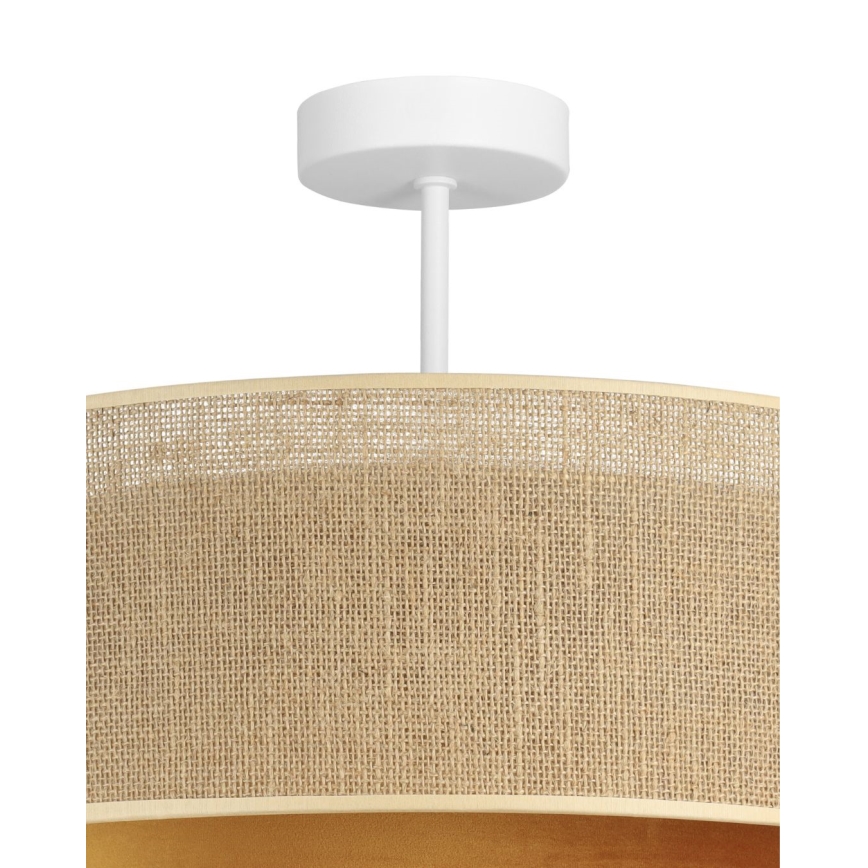 Przysufitowy żyrandol SARTA 1xE27/60W/230V miedziany/juta