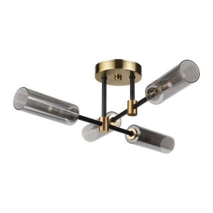 Przysufitowy żyrandol TESSA 4xG9/8W/230V mosiądz/przydymiona czerń