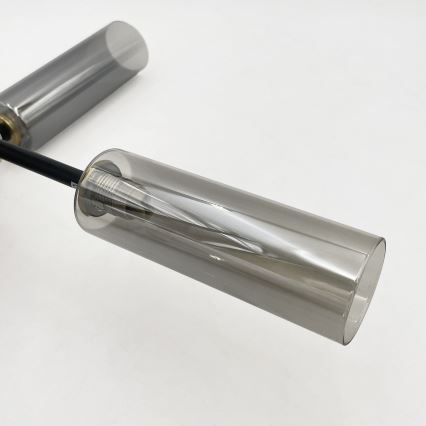 Przysufitowy żyrandol TESSA 4xG9/8W/230V mosiądz/przydymiona czerń