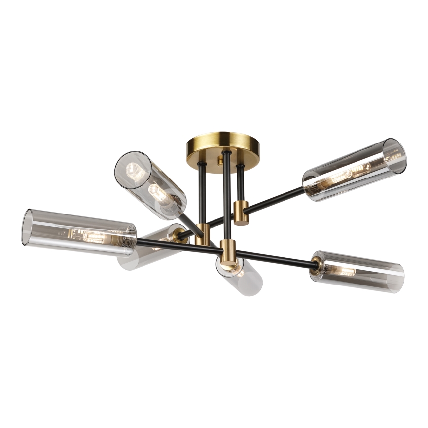 Przysufitowy żyrandol TESSA 6xG9/8W/230V mosiądz/dymna czerń