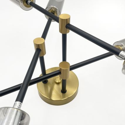 Przysufitowy żyrandol TESSA 6xG9/8W/230V mosiądz/dymna czerń
