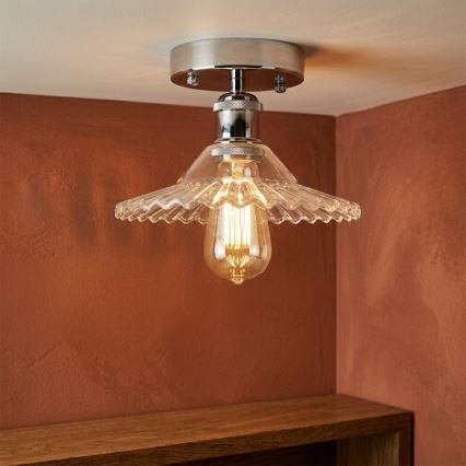 Przysufitowy żyrandol TRISH 1xE27/15W/230V błyszczący chrom/przezroczysta