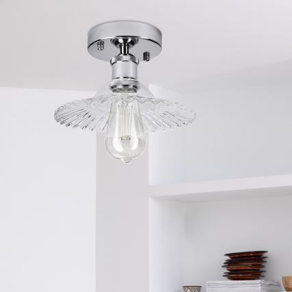 Przysufitowy żyrandol TRISH 1xE27/15W/230V błyszczący chrom/przezroczysta